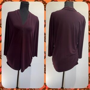 Ellen Tracy Deep Burgundy Blouse